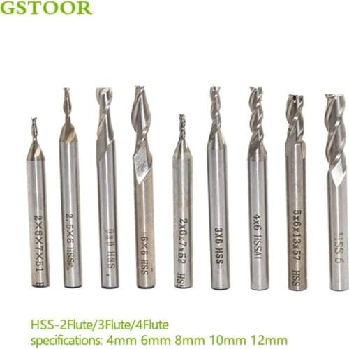 1PC HSS 12mm Carbide End Mill CNC Tool 4 Blades Flute Mill Cutter Straight Shank Solid Carbidet Drill bit