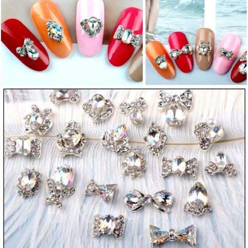 Crystal Nail Rhinestones 3D White Porcelain Diamond Glass Strass Charm Gems Jewelry Nail Art Decorations
