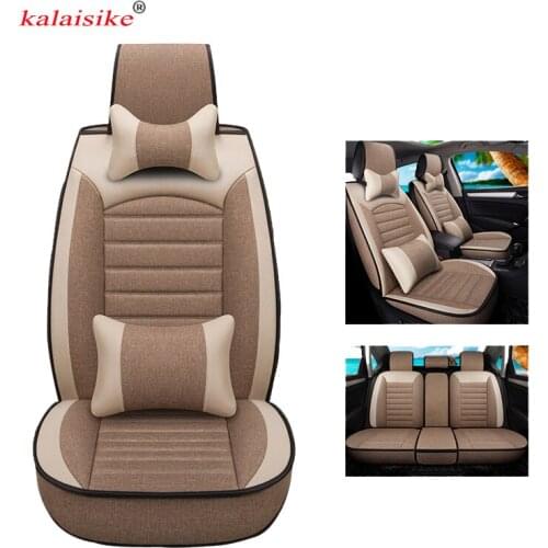 Kalaisike universal Flax car seat covers for Skoda all model rapid superb yeti kodiaq octavia fabia auto styling car accessories