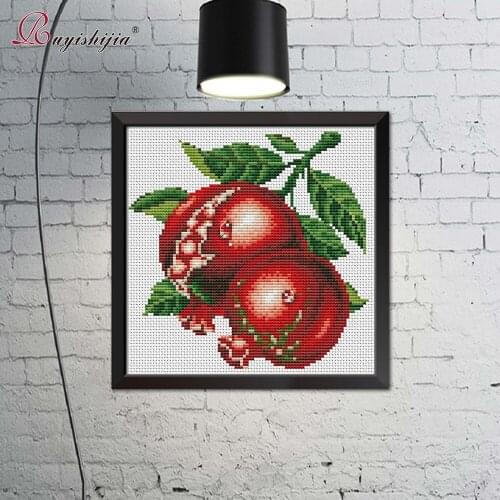 RUYISHIJIA Embroidery,Paintings,Needlework,Cross stitch kits,fruit grape,DIY Cross-stitch,thread embroidery