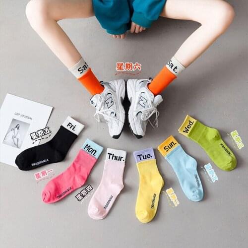 New Monday to Sunday Funny Cycling socks Breathable Road Bicycle Socks Men Sports Racing Running socks high quality low price
