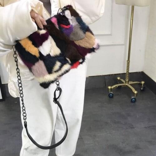 Winter New Fashion Shoulder Bag Crossbody Bag Ladys Causal Bags Large-Capacity Women Messenger-Bag Real Mink Fur Bag