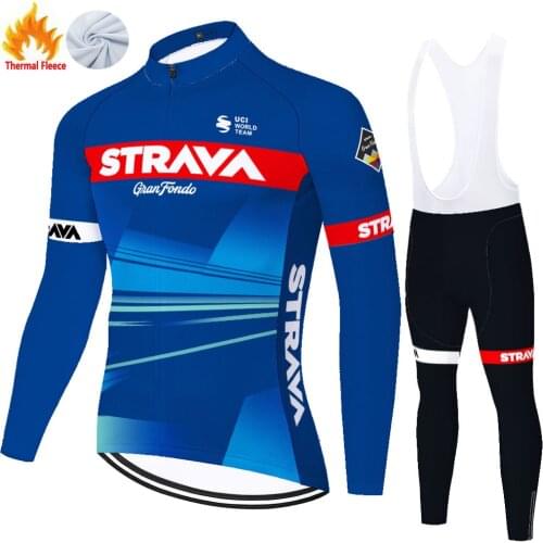Strava Winter Thermal Fleece Bretele Masculino Maillot Equipacion Abbigliamento Uomo Ropa Ciclismo Hombre Cycling Equipment