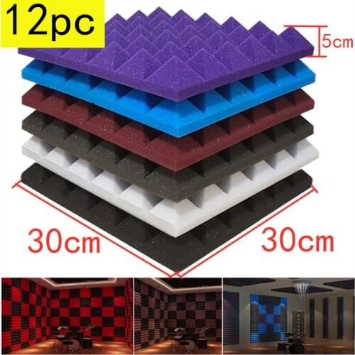 High density sound insulation panel 30x30x5cm Pyramid acoustic foam Tile sponge panels for soundproofing studio Ktv wall decor