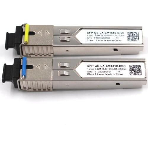 1Gb SC SFP Module single fiber Optical Transceiver Gigabit Fiber sfp switch module 3-80km Compatible with Mikrotik/Cisco switch