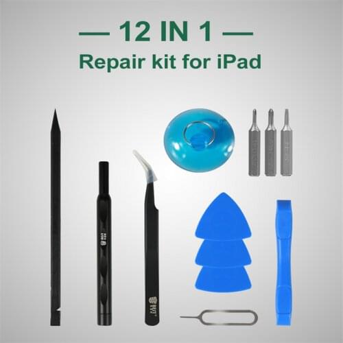 12 in 1 BST-501 Precision Screwdriver bits Spudger Tweezers Plastic Card Disassemble Pry Opening Tool Kits Repair For iPad