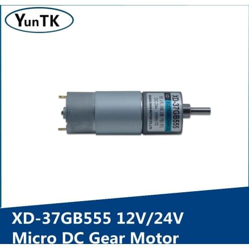 12V DC Motor 24V Micro Gear Reducer Motor 37 Small Slow Speed Adjustable Motor 555 Low Speed Motor