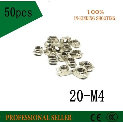 20-m4 T nut Hammer Head Nut M4 Connector Nickel Plated for 20 series Slot Groove 6 2020 M4 Aluminium Profile Accessories