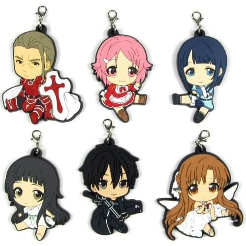 2018 NEW Sword Art Online Original Japanese anime figure rubber Silicone sweet smell mobile phone charms/key chain/strap D152