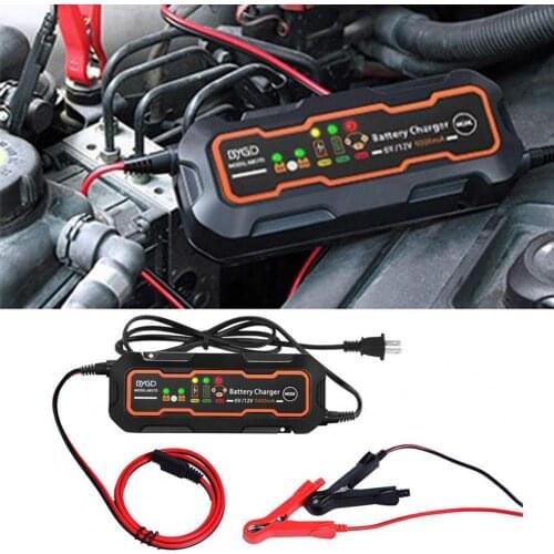 2021 50% Hot Sale 6857D Battery Charger Automatic Anti-overload Fireproof ABS Precision Charging Battery Desulfator for Motorcyc
