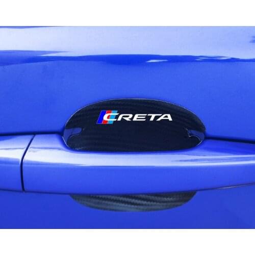 4pcs car door carbon fiber cloth protective sticker decoration modification For Hyundai creta ix25 Accessories car Styling