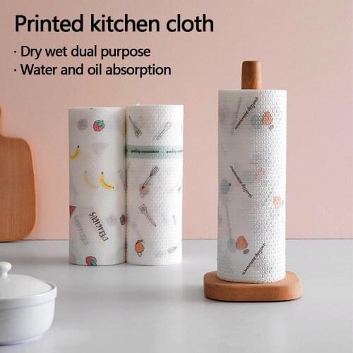 50 Pieces/Roll Non-woven Lazy Cleaning Cloth Kitchen Bisposable Rags Portable Thickened Dish Towel Wet And Dry Cleaning Tools