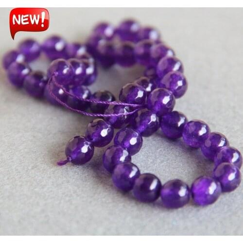 8mm Faceted Natural Purple Chalcedony Beads Round Shape Loose DIY Stone Accessory Parts 15inch Jewelry Making Design Wholesale