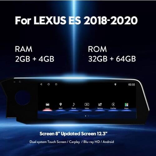 Android 12.3 inch Car GPS Navigation Multimedia Player Radio for Lexus ES ES200 ES250 ES350 ES300h 2018-2020 Car Video Player