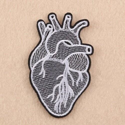 Embroidery Heart Structure Sew Iron On Patch Badges Jeans Fabric Applique