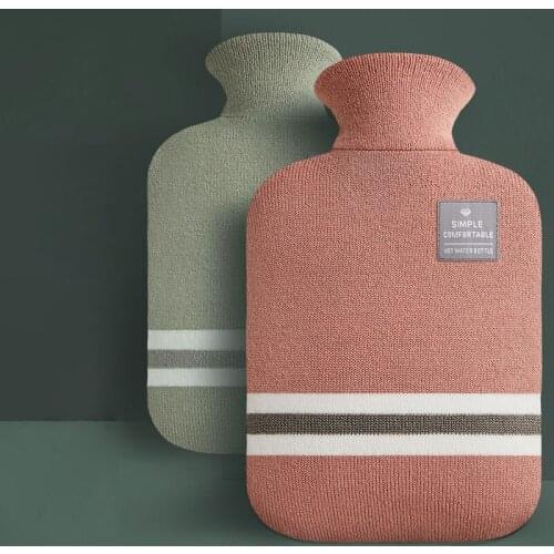 Hot Water Bottle Solid Color Thickened PVC Silicone Rubber Hot Water Bottle Irrigation Hand Warmer Warm Palace Warmer Bag
