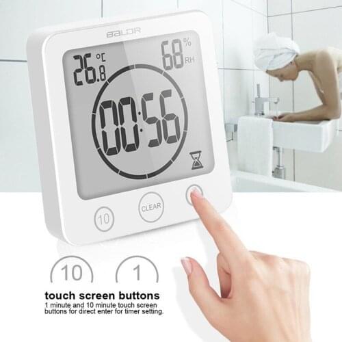 Hot Sale Digital Bathroom Clocks LCD Waterproof Shower Watches Timer Temp Wall Clock Home Decoration Accessories Modern Design