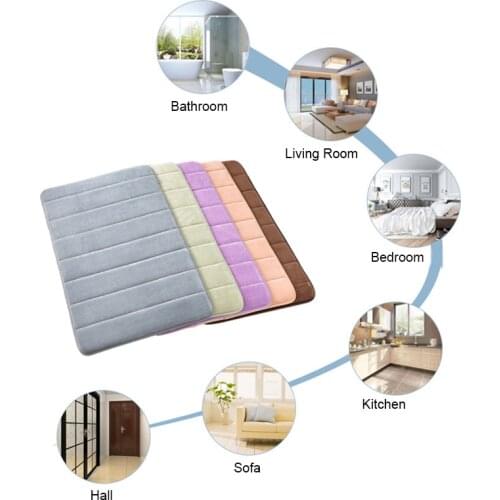 Bathroom Rug Home Bath Mat Non-slip Soft Coral Fleece Washable Rug Mat kitchen Toilet Floor Decor 40x60cm Bathroom Mat