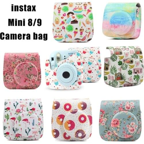Optional Vintage PU Leather Camera Bag Case Cover with Shoulder Strap For Fujifilm Instax Mini 9 Case Mini 8/8+ Photo Film Photo