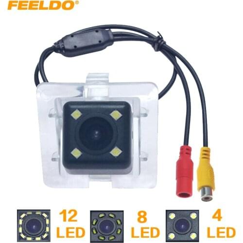 FEELDO Car Backup Rear View Camera With 4/8/12LED For Toyota Prado Original Camera Reserved Hole Reversing Camera #HQ6095