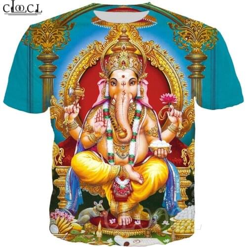 Hot Sale Basic T-Shirt Hinduism God Lord Ganesha 3D Print Ganesh Unisex Tees Women Men Summer T Shirt Tops Streetwear Sportswear