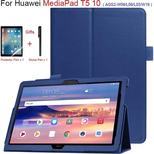 PU Leather Case For Huawei MediaPad T5 10 Cover for Huawei Media Pad AGS2-W09 AGS2-L09 AGS2-L03 AGS2-W19 10.1 inch Cover Cases