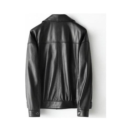 Fashion Women Genuine Real Sheep Leather Jacket H22