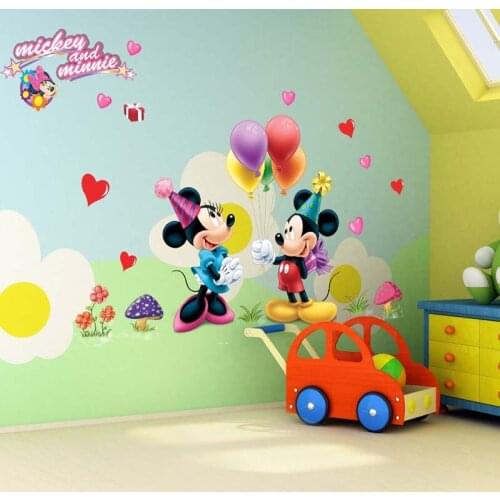 Cute cartoon Mickey Mouse colo home decor baby love toy gifts kids room decoration DIY wall stickers nursery party supply