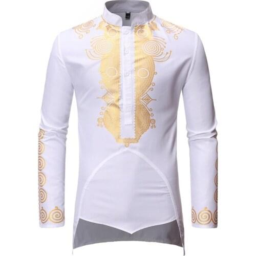 Men Dashiki African Tribal Clothing 2020 Brand Slim Fit Long Sleeve Shirt Men Traditional Ethnic African Clothes Chemise Homme