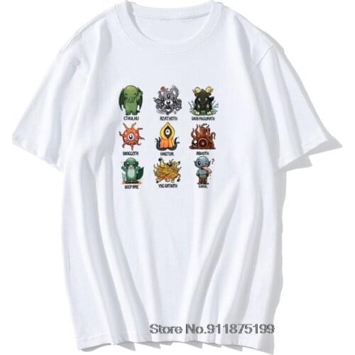 Mens T Shirt Lil Lovecraft Monsters Shoggoth Deep One Ghoul Abhoth Hastur Azathoth Cthulhu Artwork Graphic Tee