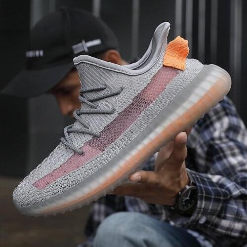 Men New Casual Shoes Sneakers Light Large Size Gray Fly Woven Mesh Summer Fashion 46 Size Walking Comfortable Cheap Shoes