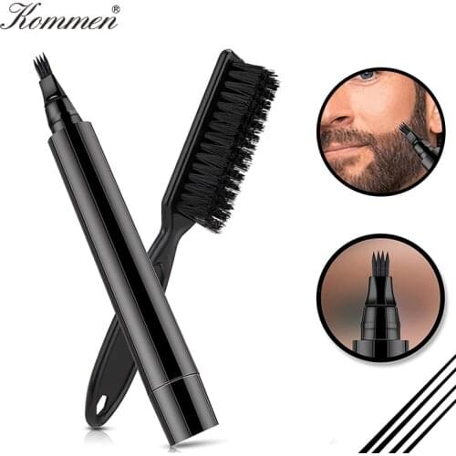 Beard Filler Pen Plastic Handle Beard Brush Set Male Facial Mustache Brush Hair Remove Comb Hair Styling Tools Comb For Beard