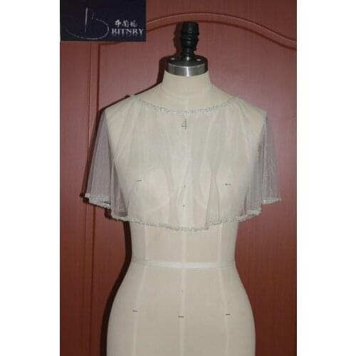 New Arrival Wedding Shawl Beading Tulle Bridal Bolero Evening/Party Jacket Bride Custom Made