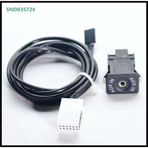 OE AUX IN Socket Switch & Cable For Golf MK6 Passat Tiguan Polo 5M0035724 5M0 035 724 5ND 035 724