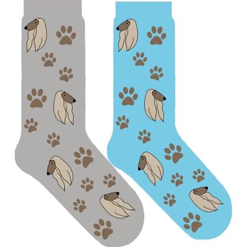 ORIGINAL dog paw socks women Afghan hound dog theme gift fun crew socks with pup creative 50 pair/lot EU 38-43