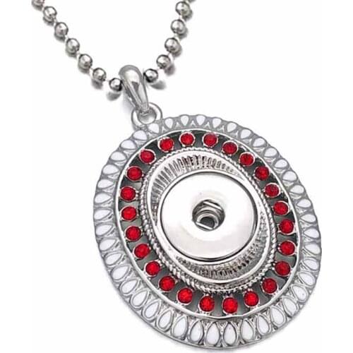 Hot Interchangeable Flower Crystal Ginger Necklace 026 Fit 18mm Snap Button Pendant Necklace Charm Jewelry For Women Gift