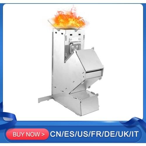 Portable Collapsible Camping Stove Wood Burn Stainless Steel Rocket Stove Outdoor Picnic Controllable Firepower Cooking Oven