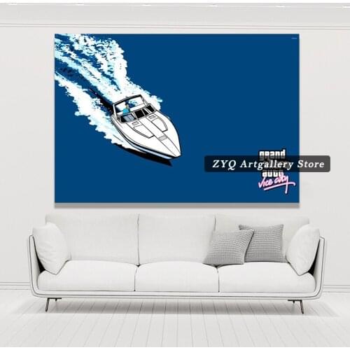 Gta Vice City Maritime Landscape Posters And Prints Canvas Painting Wall Pictures For Living Room Art Decoration Home Decor