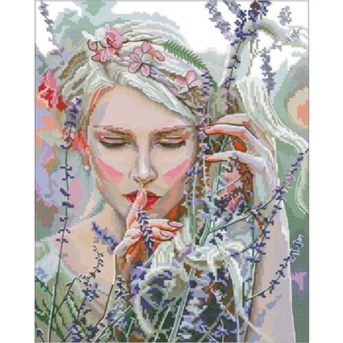 Listen to the sound of flowers Counted Cross Stitch 11CT 14CT 18CT DIY Cross Stitch Kits Embroidery Needlework Sets home decor