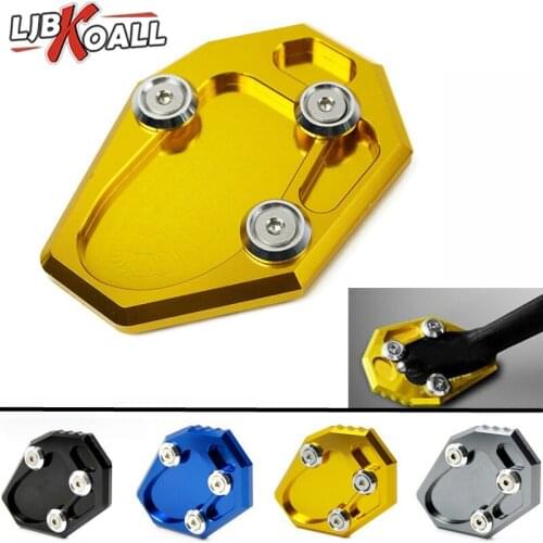 LJBKOALL Motorcycle Kickstand Foot Side Stand Extension Pad Support Plate For Yamaha MT-07 MT07 FZ07 FZ-07 XJ6 XJ6N FZ6 FZ6R