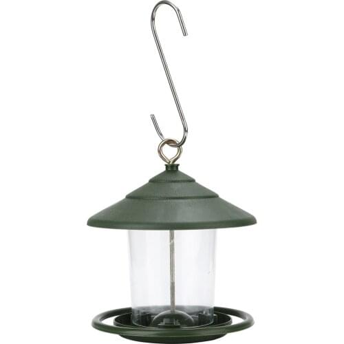 Outdoor Bird Feeder Hanging Automatic Bird Feeder Large Capacity Garden Lazy Bird Feeder Clear Shell Plastic Feeder With Roof