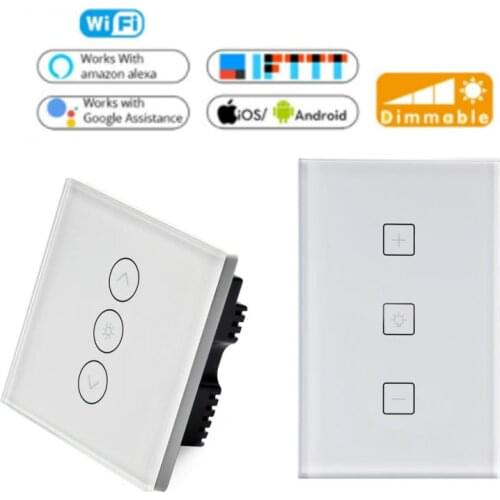 Smart Dimmer Switch Touch Stepless Wireless Switch 1 Gang Switch Work With Alexa / Google Home / IFTTT Smart Life Remote Control