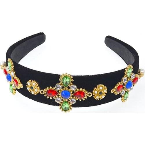 Vintage Luxury Gold Color Cross Hairband Baroque Crown Hair Accessories Fashion Wedding Tiara Bridal hairbands Gift