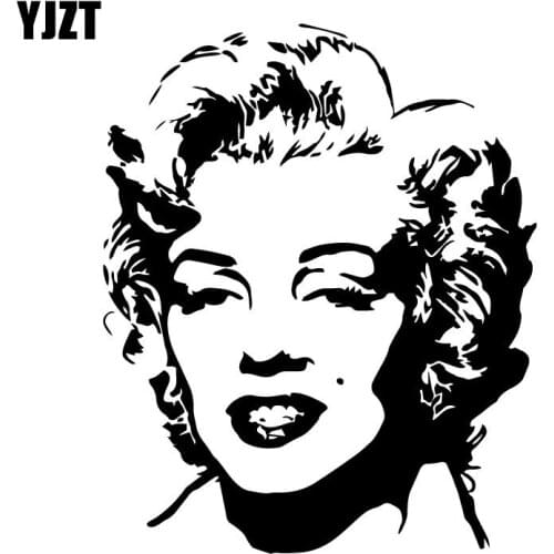 YJZT 13.4CM*16.4CM Marilyn Monroe Fashion Car Sticker Decor Vinyl Car Styling Decal Black/Silver C31-0394