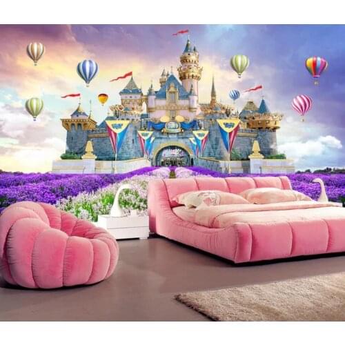 Castle fairyland childrens room 3D background wall decoration wallpaper murals