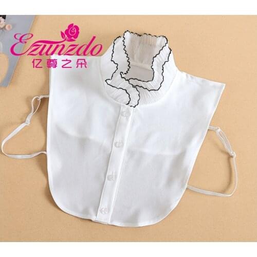 Shirt Fake Collar White & Black Women collar high Collars Fashion Black Lapel Necklace Shirt Fake False Collar Lapel Blouse Top