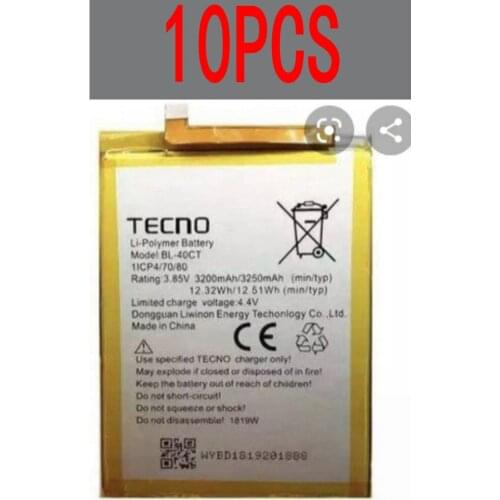 10pcs 12.51WH 3250MAH 3.85V BL-40CT battery for TECNO BL-40CT wifi Mobile phone BATTERY