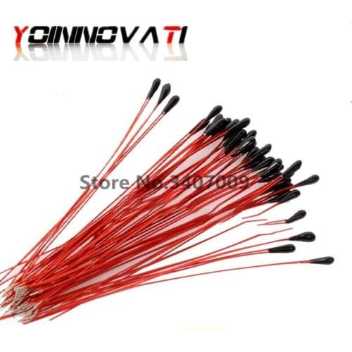 10pcs NTC MF52B 10K 100K 3435 Probe Strap Wire B3435 B3950 1% Enameled Wire Temperature control sensor