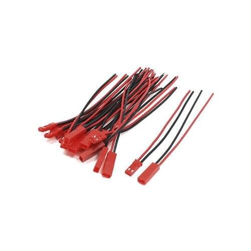 20PCS 22AWG Cable w 2Pin JST M F Plug for RC Battery Motor Connection Male +Female 100mm/200MM