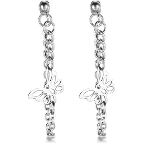 2021 New Arrival Treny Long Metal Tassel Drop Earrings Korean Joker Sweet Lovely Heart Elegant Women Earrings Fashion Jewelry